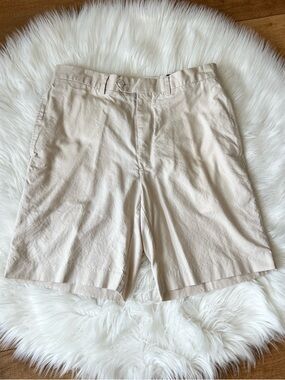 Men’s Beige Flat Front Daniel Cremieux 33 Shorts 100 Cotton